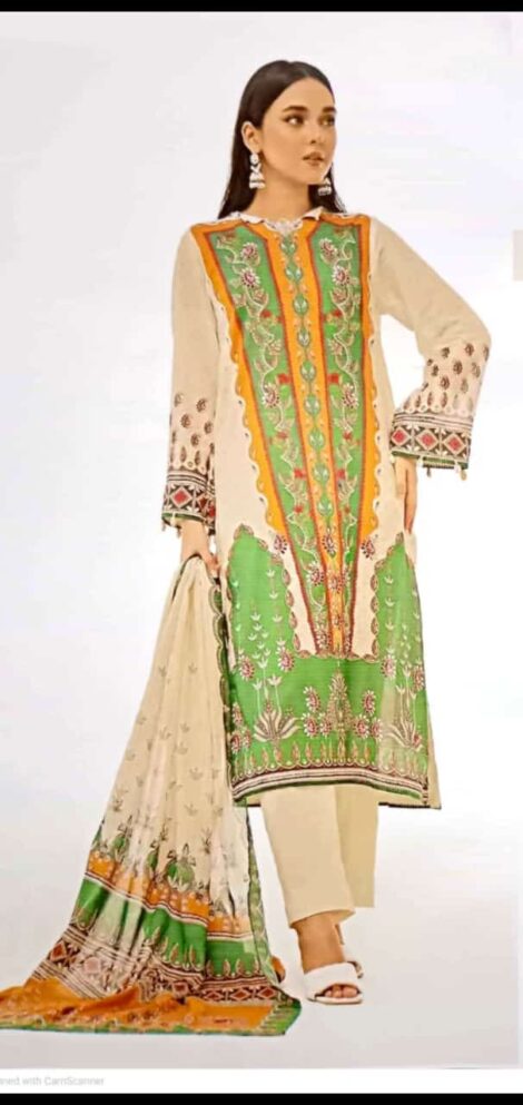 GulAhmed Printed Khaddar 3 Piece Suit – 100% Original